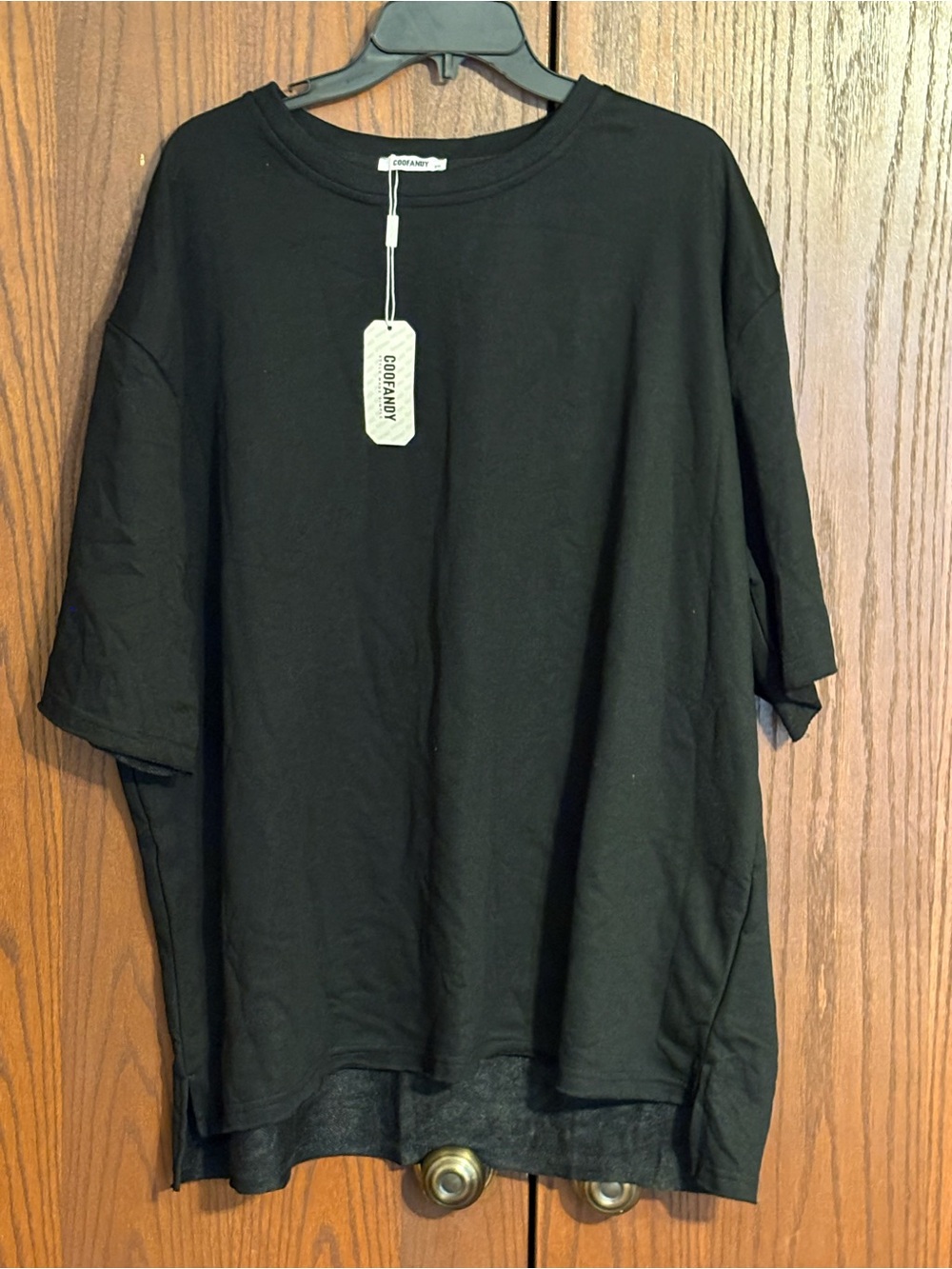 Coofandy Black Crewneck Short Sleeve Shirt 2X